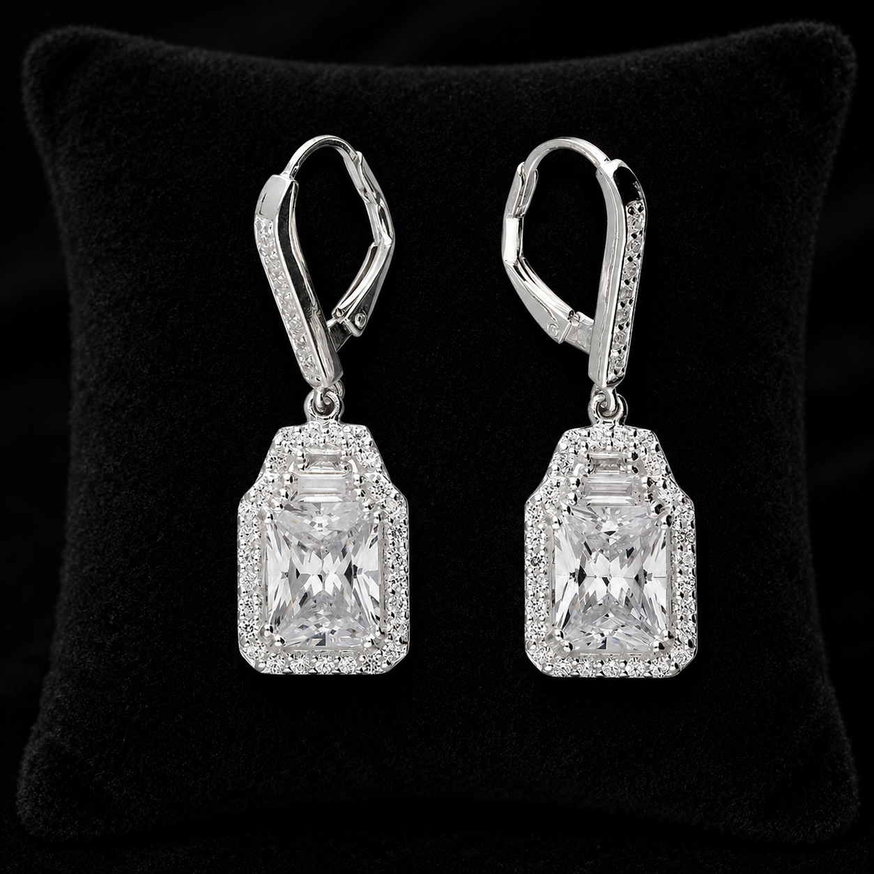 Stunning Sterling Silver Cut Crystal Earrings