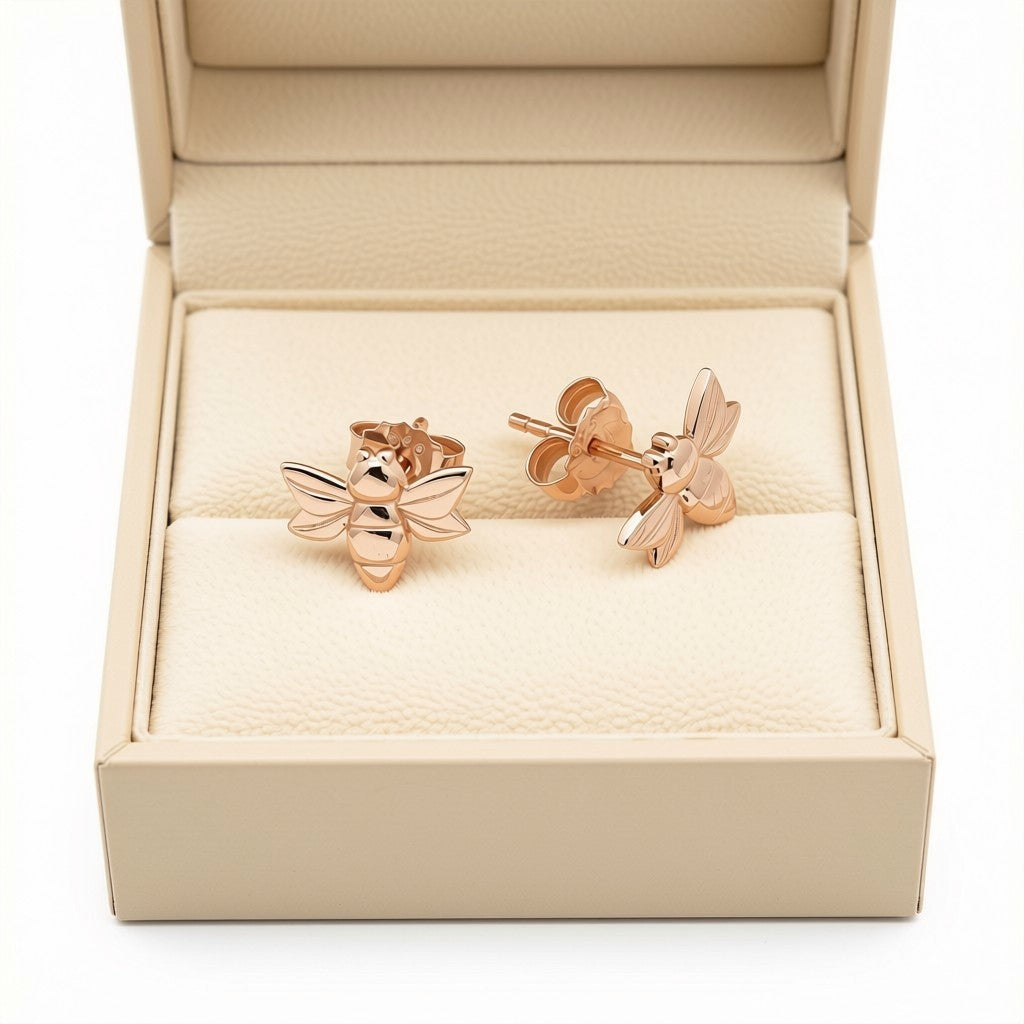Bumble Bee Studs - Rose Gold