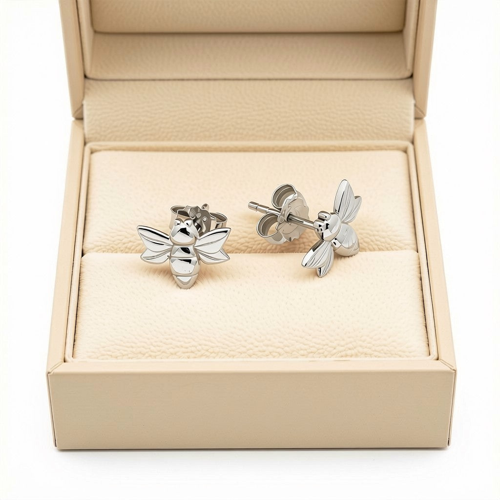 Bumble Bee Studs - Silver
