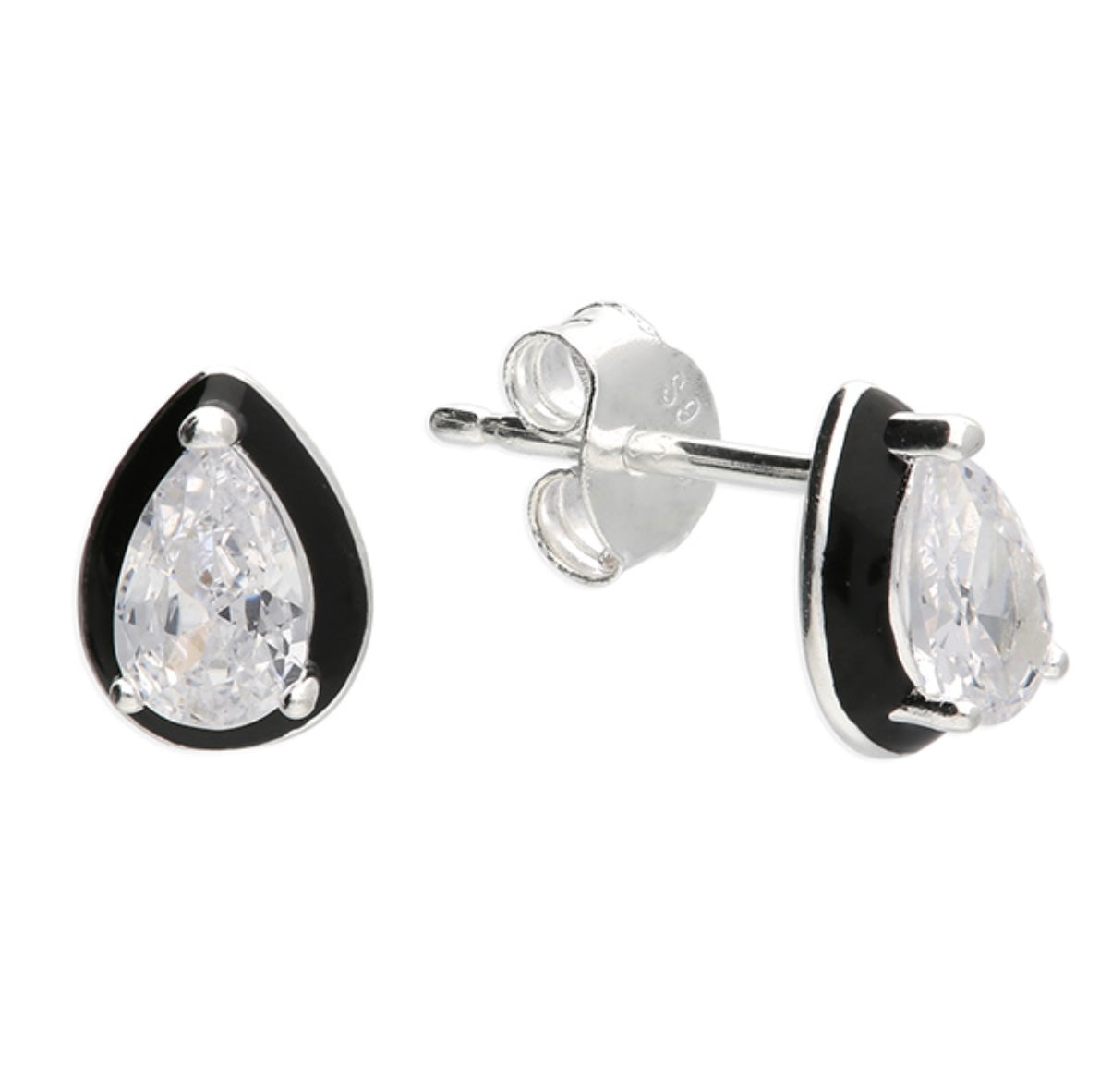 Pear-Cut Enamel Statement Studs