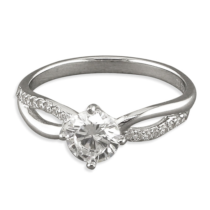 Sterling Silver Cross Over Split Ring