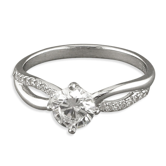 Sterling Silver Cross Over Split Ring