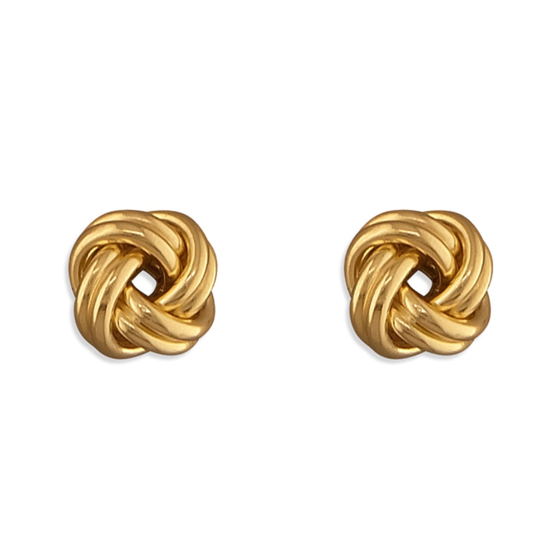 Sterling Silver Earrings - Gold-plated medium knot stud