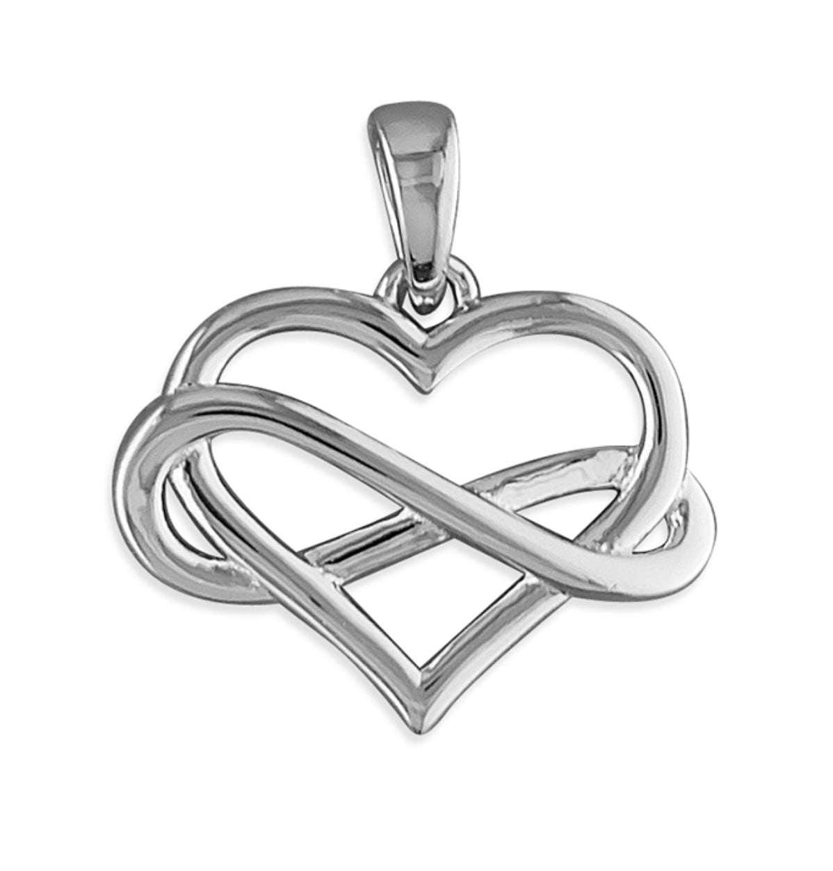 Sterling Silver Pendant - infinity entwined heart