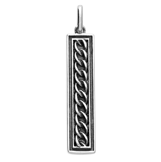 Sterling Silver Unisex Oxidised Ingot Pendant