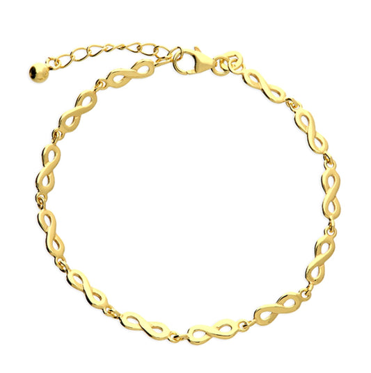 Sterling Silver Gold Plated Infinity Bracelet