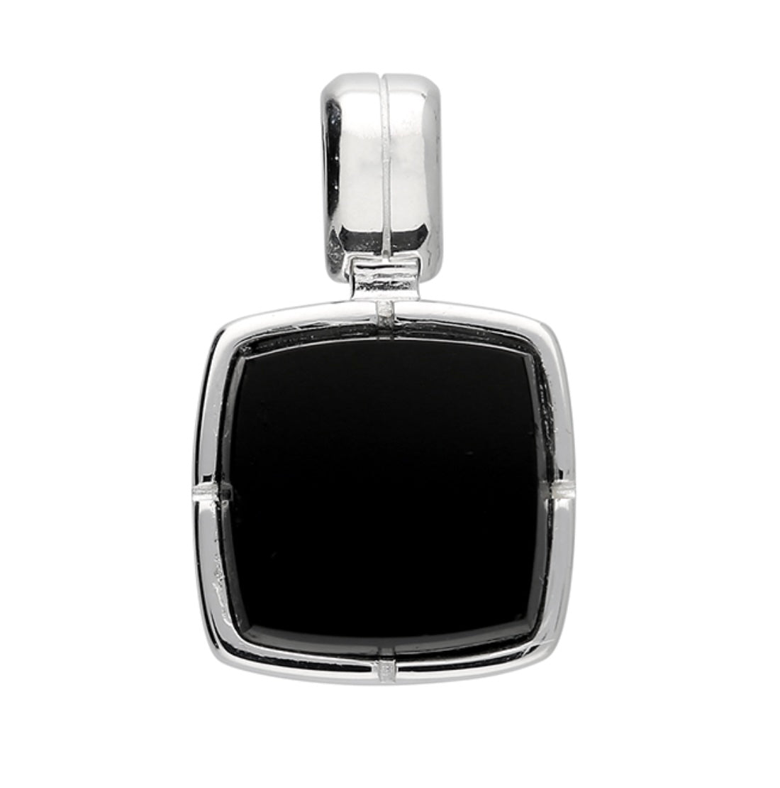 Sterling Silver Square Onyx Pendant