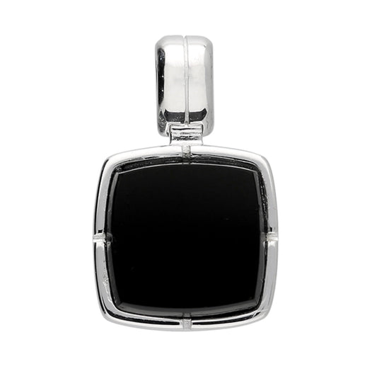 Sterling Silver Square Onyx Pendant