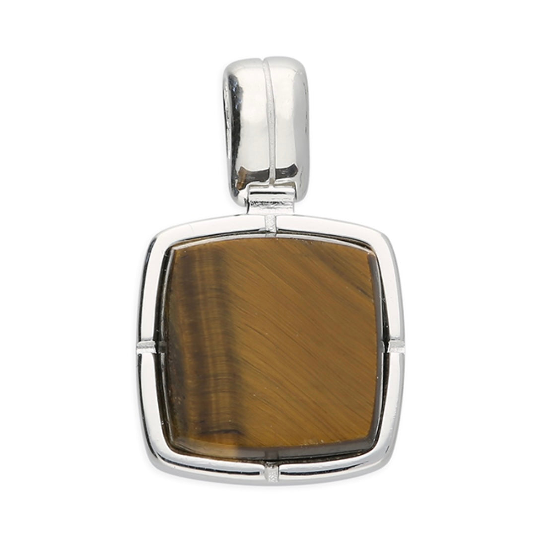 Sterling Silver Square Tigers Eye Pendant
