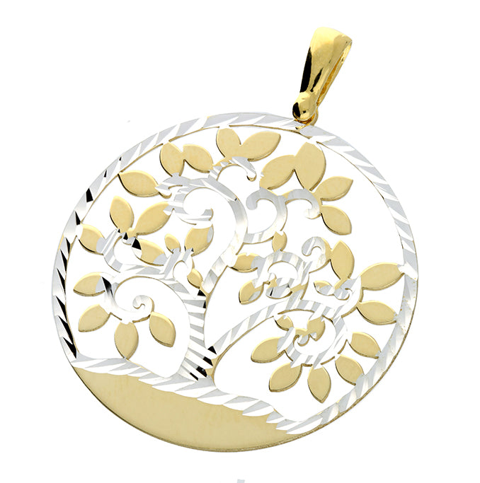 Sterling Silver Two-Tone Silver and Yellow Gold Plated - Tree of Life