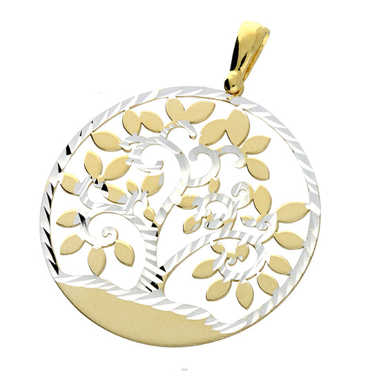 Sterling Silver Two-Tone Silver and Yellow Gold Plated - Tree of Life