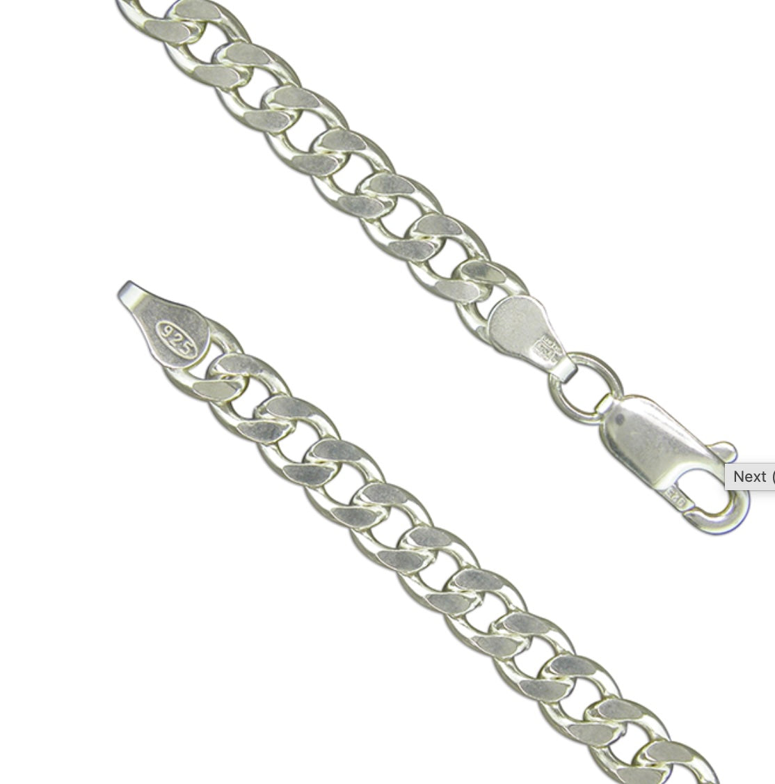 Thick Sterling Silver Chain - 51cm/20in flat curb