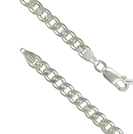 Thick Sterling Silver Chain - 51cm/20in flat curb