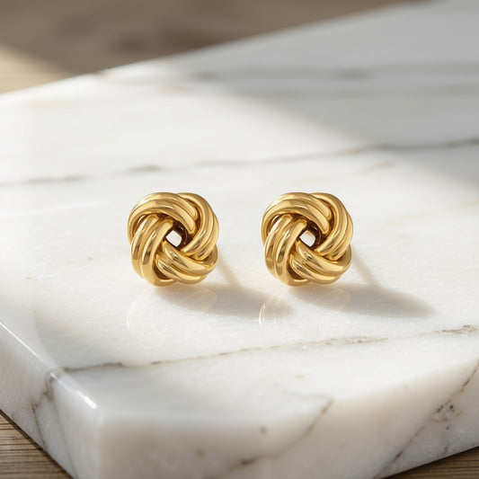 Classic Love Knot Studs - Gold