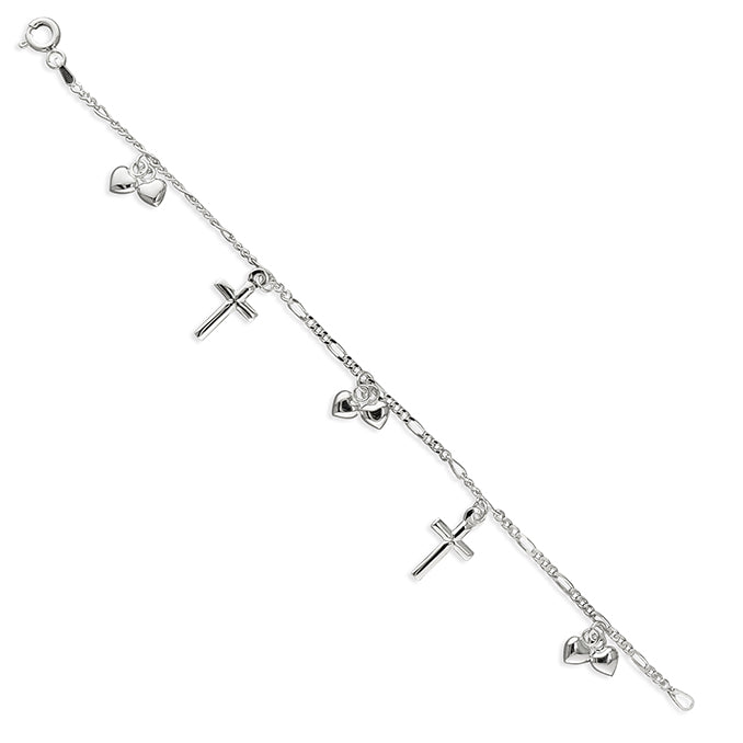 Sterling Silver Childs Charm Bracelet