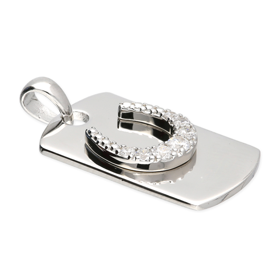 CME H6995/S Sterling Silver Horseshoe Tag Pendant
