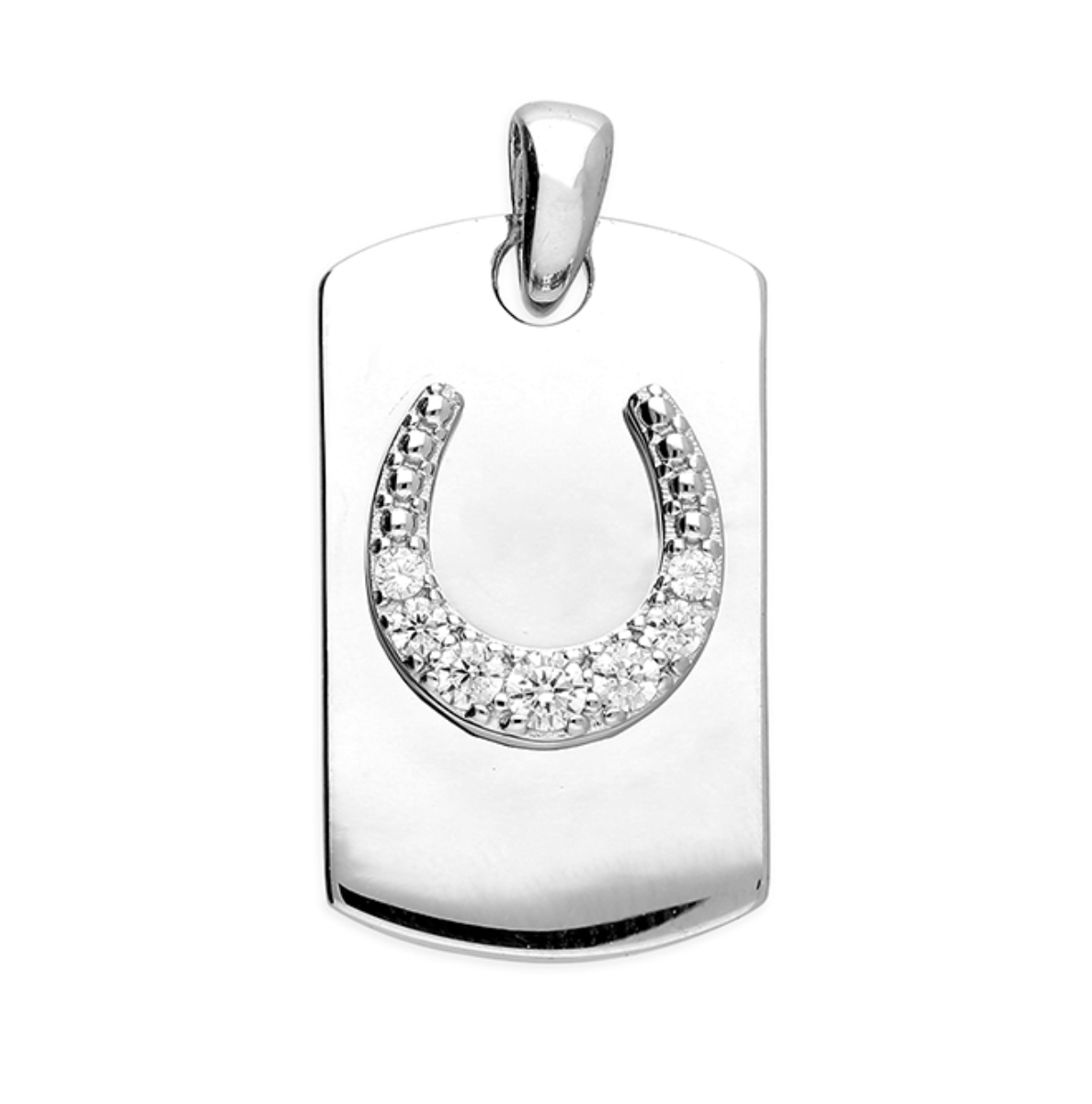 CME H6995/S Sterling Silver Horseshoe Tag Pendant