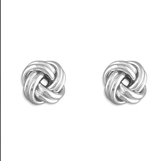Classic Love Knot Studs - Silver