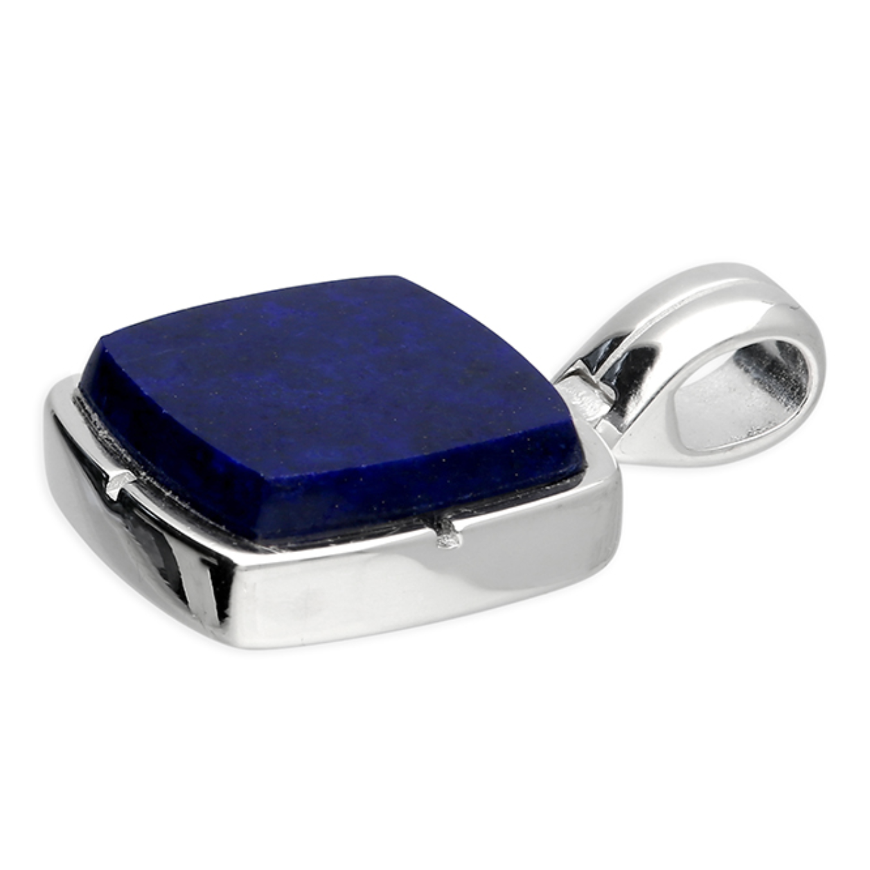 Sterling Silver Square Lapis Lazuli Pendant