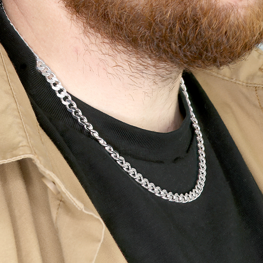 Thick Sterling Silver Chain - 51cm/20in flat curb