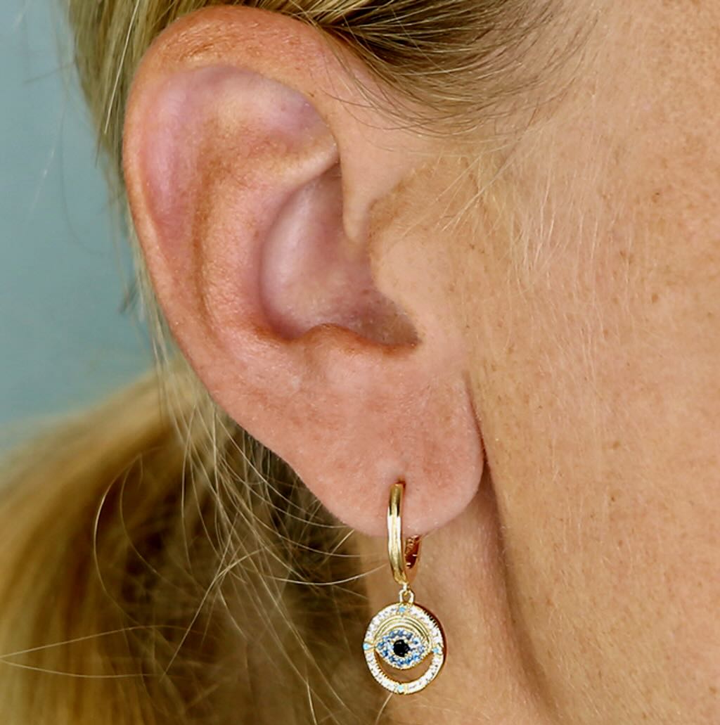 Evil Eye Huggie Hoop Earring