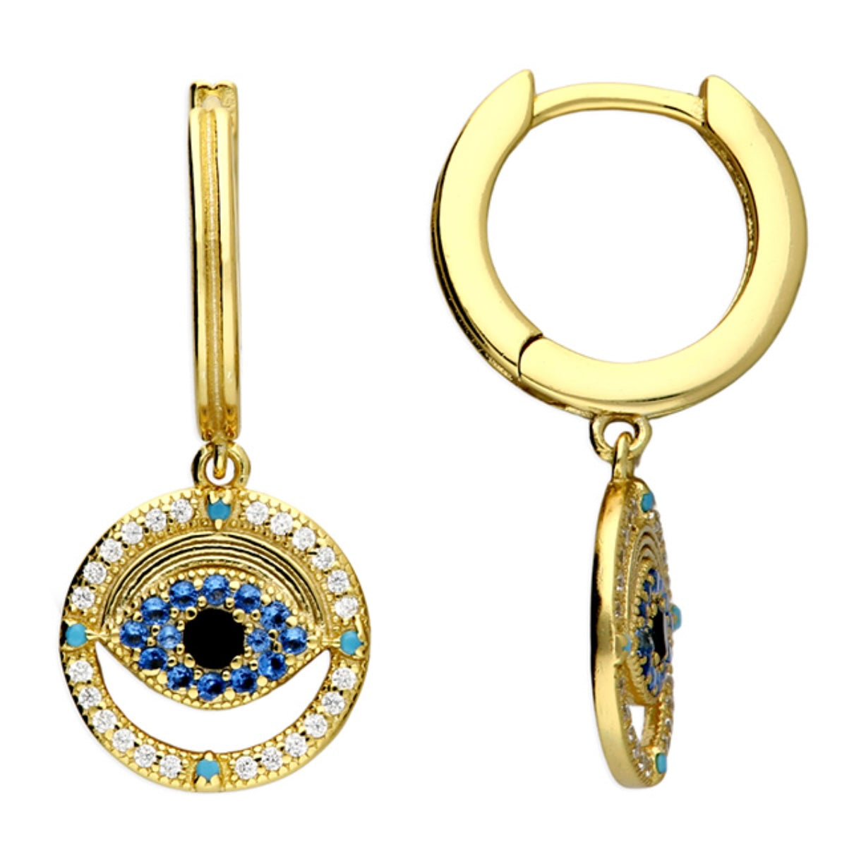 Evil Eye Huggie Hoop Earring