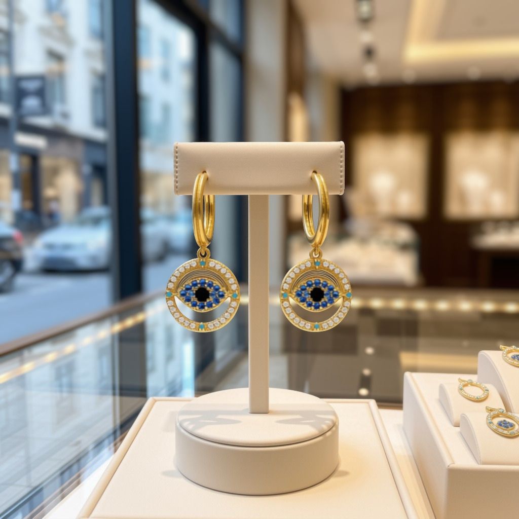 Evil Eye Huggie Hoop Earring