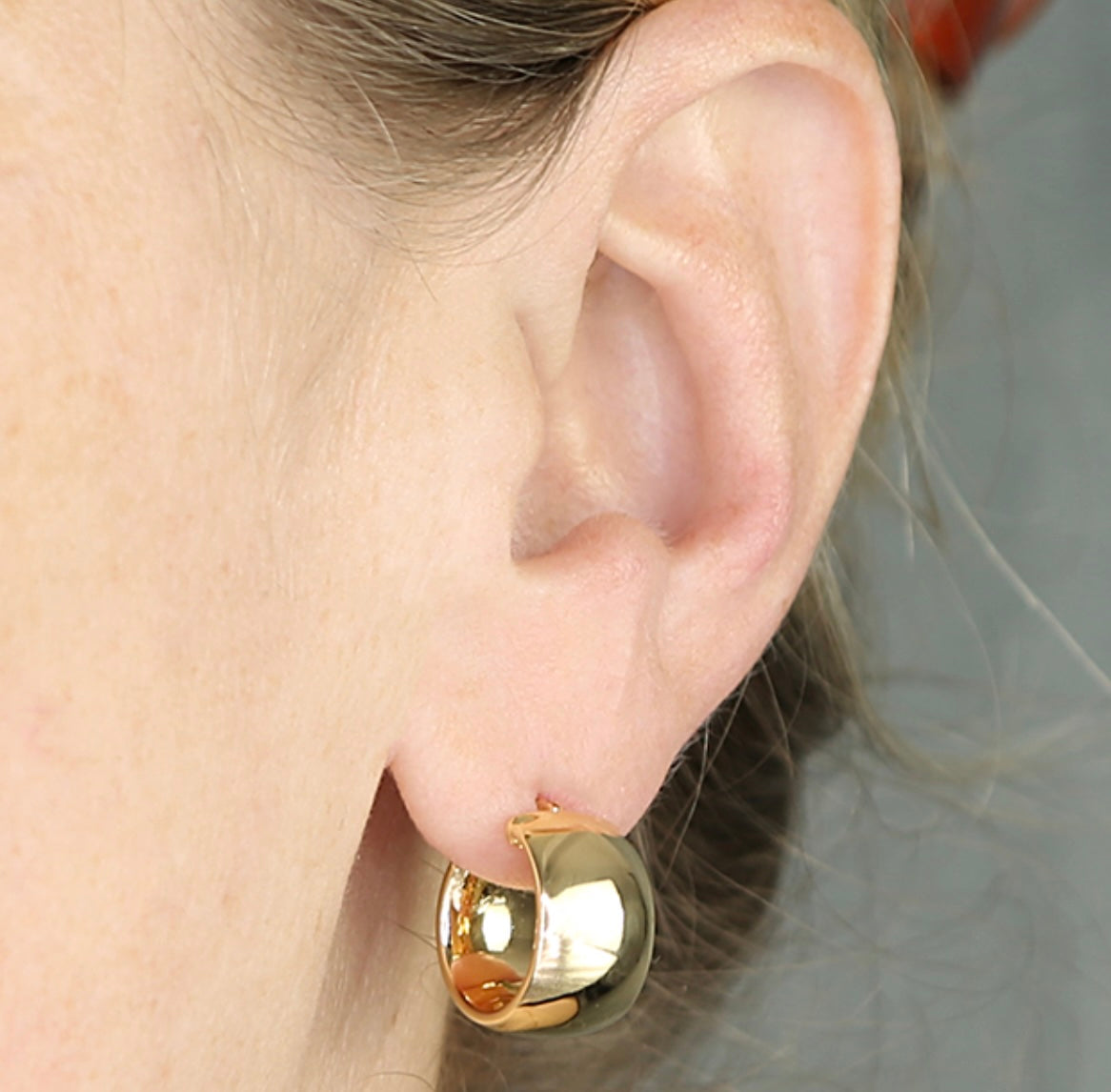 Sterling Silver, Gold Plated Thick Creole hoops