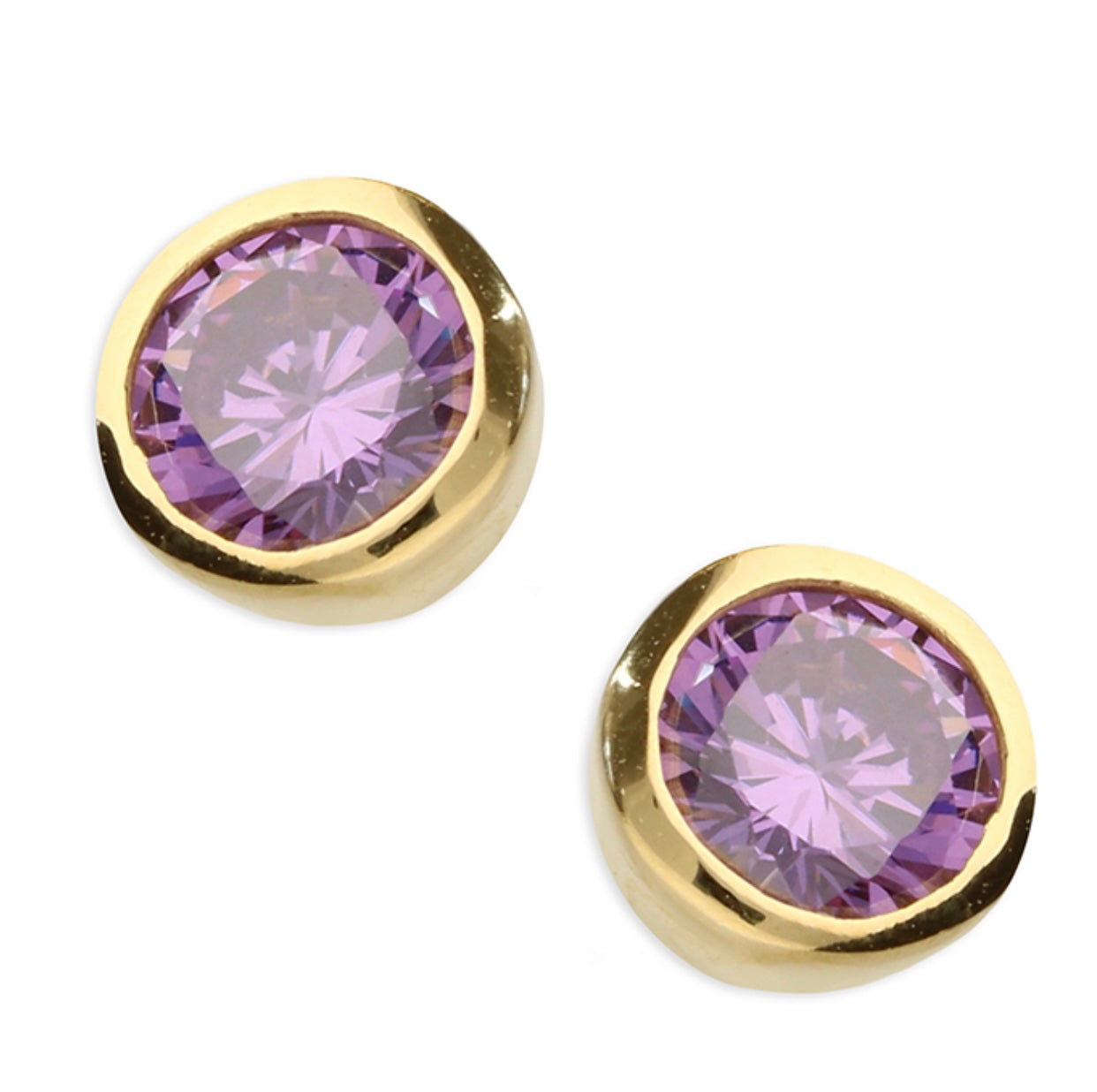 February Birthstone Stud Earrings - Amethyst
