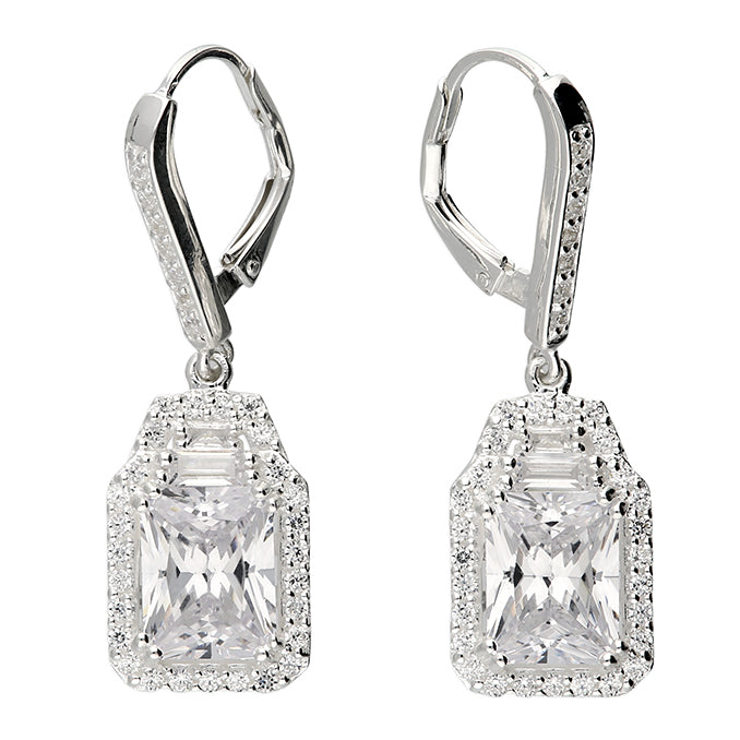 Stunning Sterling Silver Cut Crystal Earrings