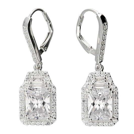Stunning Sterling Silver Cut Crystal Earrings