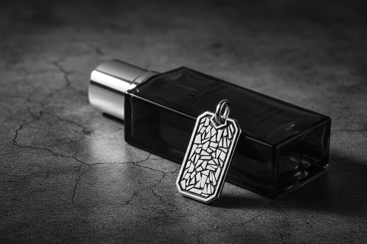 Silver Mosaic Dog Tag - Aftershave Lifestyle