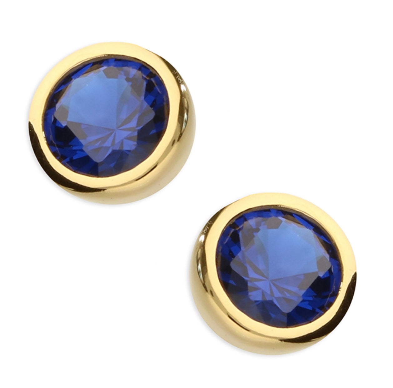 September Birthstone Stud Earrings - Blue Sapphire