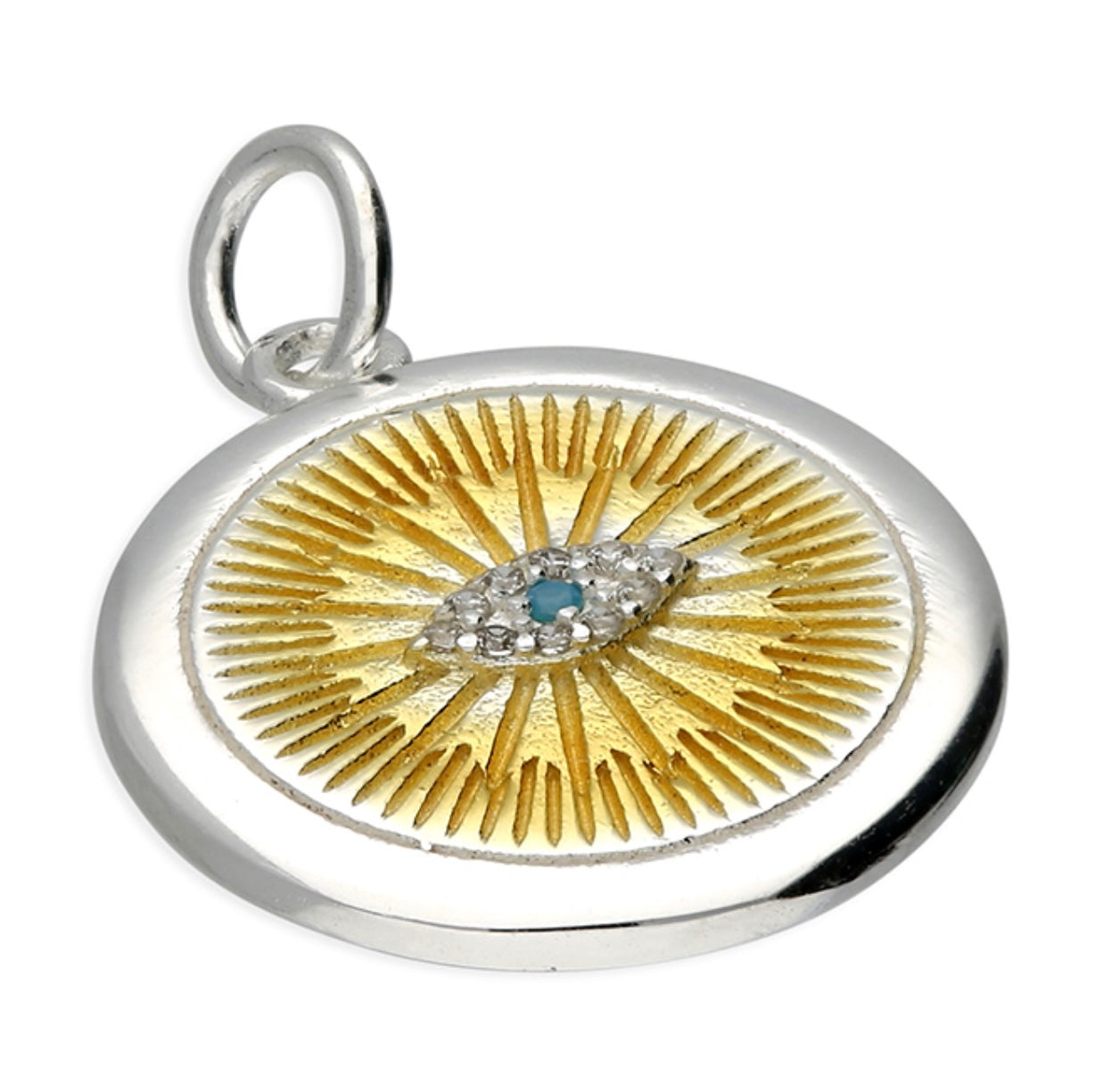 Two-Tone Evil Eye Pendant