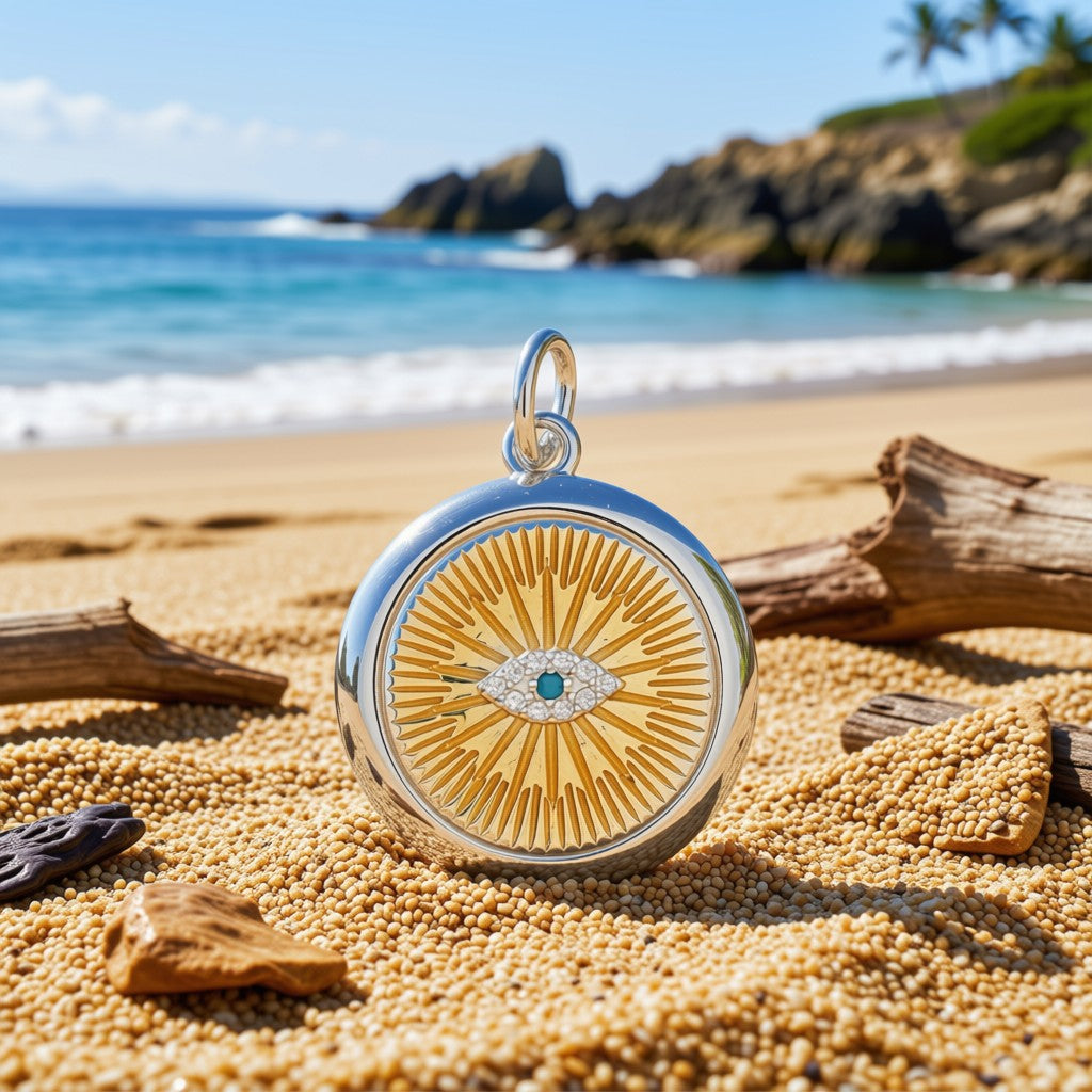 Two-Tone Evil Eye Pendant